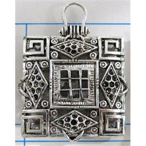 Hollow Tibetan Silver pendant, lead free and nickel free, 30x30mm [AD45737FF]