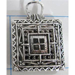 Hollow Tibetan Silver pendant, lead free and nickel free, 30x30mm [AD45740FF]