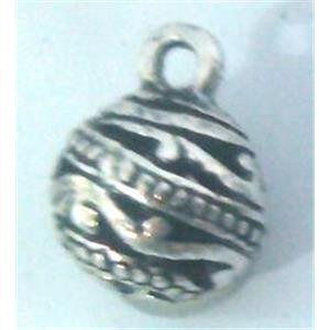 Round tibetan silver pendant, lead free and nickel free, approx 11mm dia [AD45817FF]