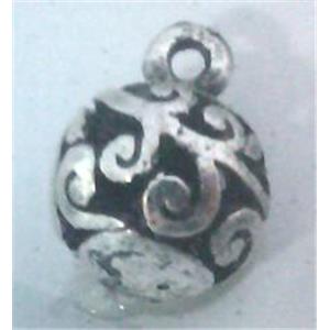 Round tibetan silver pendant, lead free and nickel free, approx 11mm dia [AD45818FF]