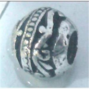 Tibetan Silver Beads, hollow, lead free and nickel free, approx 11mm dia, 4.5mm hole [AD45820FF]