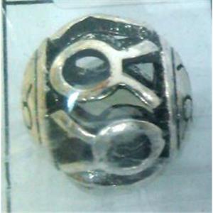 Tibetan Silver Beads, hollow, lead free and nickel free, approx 9mm dia [AD45832FF]