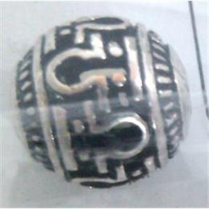 Tibetan Silver Hollow Beads, lead free and nickel free, approx 9mm dia [AD45838FF]