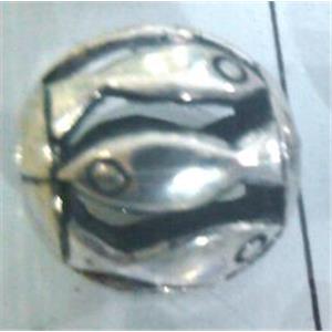 Tibetan Silver Beads, hollow, lead free and nickel free, approx 9mm dia [AD45841FF]