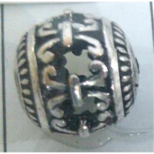 Tibetan Silver Beads, hollow, lead free and nickel free, approx 9mm dia [AD45844FF]