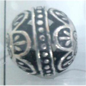 round tibetan silver beads, hollow, lead free and nickel free, approx 9mm dia [AD45853FF]