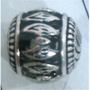 round tibetan silver beads, hollow, lead free and nickel free, approx 15mm dia [AD45857FF]