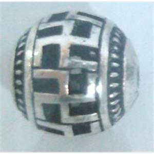 round tibetan silver beads, hollow, lead free and nickel free, approx 9mm dia [AD45871FF]