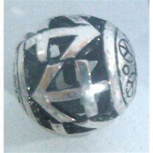 round tibetan silver beads, hollow, lead free and nickel free, approx 11mm dia [AD45873FF]