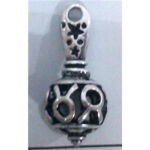 lead free and nickel free Tibetan Silver hollow pendant, approx 9mm ball [AD45913FF]