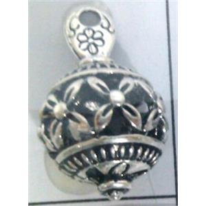 Tibetan Silver pendant, hollow, lead free and nickel free, approx 15mm ball [AD45917FF]