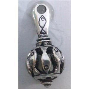 Tibetan Silver pendant, hollow, lead free and nickel free, approx 9mm ball [AD45922FF]