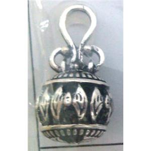 lead free and nickel free Tibetan Silver hollow pendant, approx 9mm ball [AD45940FF]