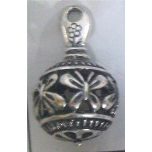 Tibetan Silver pendant, hollow, lead free and nickel free, approx 9mm ball [AD45943FF]