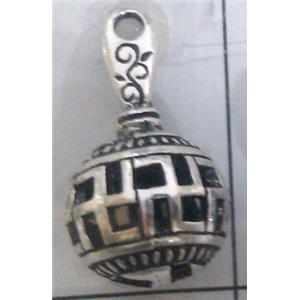 hollow Tibetan Silver pendant, lead free and nickel free, approx 9mm ball [AD45952FF]