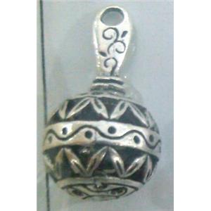 Tibetan Silver hollow pendant, lead free and nickel free, approx 9mm ball [AD45958FF]