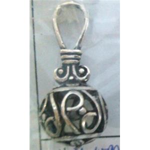 hollow Tibetan Silver pendant, lead free and nickel free, approx 9mm ball [AD45985FF]