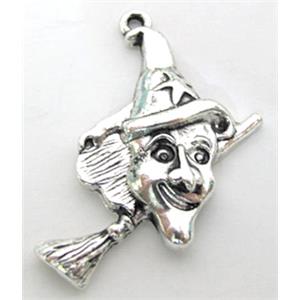 Tibetan Silver charm pendant, lead free and nickel free, 30x29mm [AD47013FF]