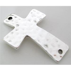 tibetan silver zinc hammered cross connector, 38x28mm [AD48697]