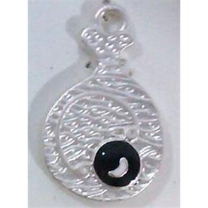 Tibetan Silver pendant, lead free and nickel free, duck-silver, 13x22mm [AD49099DKSFF]