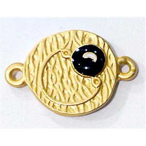 Tibetan Silver connector, Lead free and nickel Free, Duck-gold, 14mm dia, 21mm length [AD49100MGPFF]