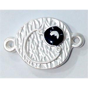 Tibetan Silver connector, Lead free and nickel Free, duck-silver, 14mm dia, 21mm length [AD49100MSPFF]