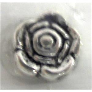 Tibetan Silver flower beads Non-Nickel, 6x3mm [AD5959]