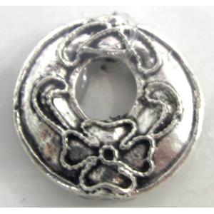 Tibetan Silver charm bead, Lead free and nickel Free, 20x21mm [AD684FF]