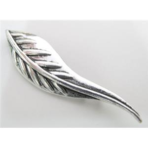 leaf, Tibetan Silver pendant, Non-Nickel, 62mm length [AD71044]