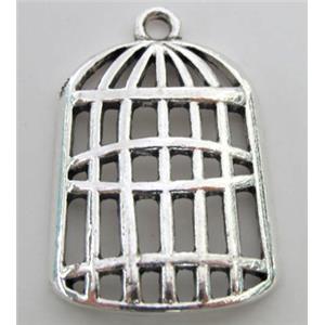 birdcage tibetan silver pendants non-nickel, 28x42mm [AD73327]