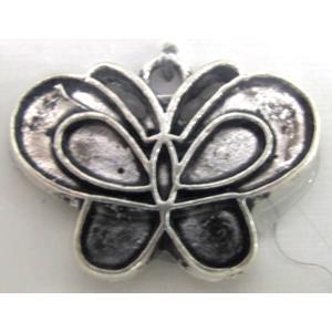 Tibetan Silver butterfly pendants, Lead free and nickel Free, 17x19mm [AD7707FF]