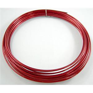 Red Aluminium flexible craft wire for necklace bacelet, wire: 2mm dia, 6 m/roll [ALWIRE02-S]