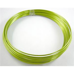 Aluminium flexible craft wire for necklace bacelet, Green, wire: 2mm dia, 6m/roll [ALWIRE03-S]