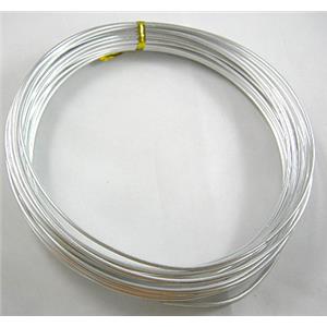 Aluminium flexible craft wire for necklace bacelet, silver color, wire:2mm dia, 6m/roll [ALWIRE04-S]