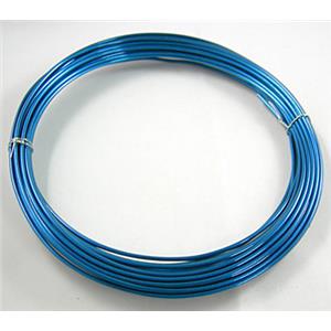 Blue Aluminium flexible craft cord for necklace bacelet, wire:2mm dia, 12m/roll [ALWIRE08]