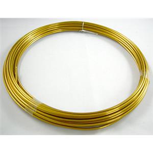 Golden Aluminium flexible craft wire for necklace bacelet, wire:2mm dia, 6m/roll [ALWIRE15-S]
