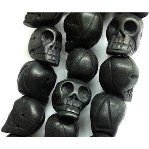 antique black cattle bone skull charm beads, approx 15x16mm, 25pcs per st [BJAS005]