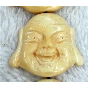 antique cattle bone beads, buddha, approx 35x30mm [BJAS016]
