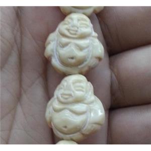 antique cattle bone buddha beads, approx 20x20mm [BJAS018]