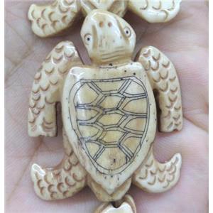 antique cattle bone bead, tortoise, approx 43-60mm [BJAS072-L]