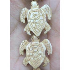 antique cattle bone bead, tortoise, approx 25x25mm [BJAS089]