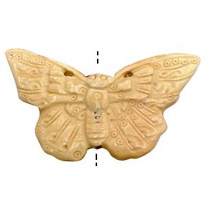 Butterfly, Antique cattle Bone bead, 55x34mm [BJAS679]
