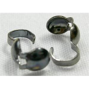Calotte BeadTips, copper, black plated, 8mm length [BP-CAL-CAP-8MM]