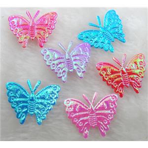 machine goffer Fabric Butterfly, Mix AB Color, 32x24mm, 12# [CASF044]