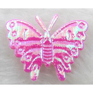machine goffer Fabric Butterfly, AB Color, 32x24mm, 12# [CASF044C04]