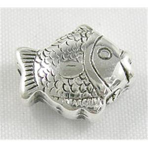 CCB Silver Plastic Fish Bead, Nickel Free, 13x15mm [CCBS006]