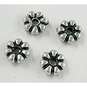 CCB Silver Plastic Daisy Bead, 6.5mm dia, approx 7200pcs [CCBS007]