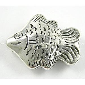 CCB Silver Plastic Fish Bead, Nickel Free, 20x25mm, hole:2mm [CCBS008]