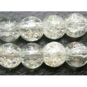 Crackle Glass Beads, Round, white, 10mm dia, 90pcs per st [CGRD07-ST12-10MM]