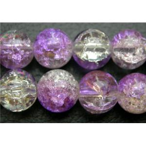 Crackle Glass Beads, Round, Lavender, 10mm dia, 90pcs per st [CGRD09-ST41W-10MM]